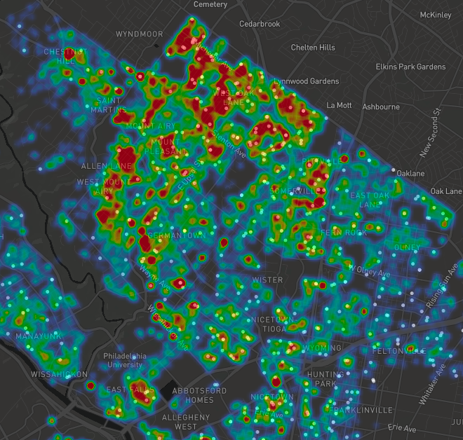 The mighty "Northwest Coalition":  very high voter turnout wards in
Northwest Philadelphia